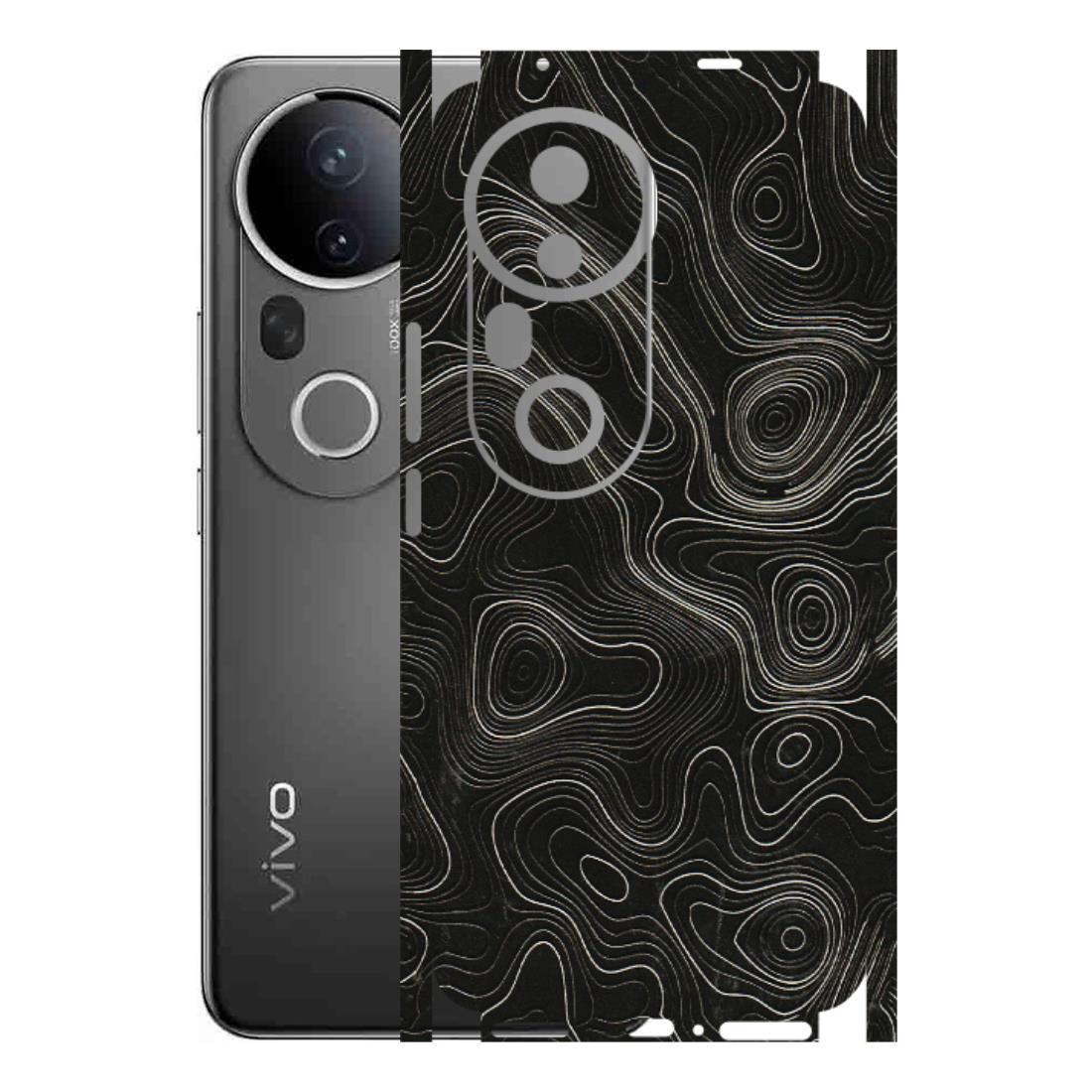 VIVO Z/V/X/T/U/S Series Phone Skins (All Models) - Black Swirl - 3D Embossed Finish (L-196) Vivo T4 Ultra