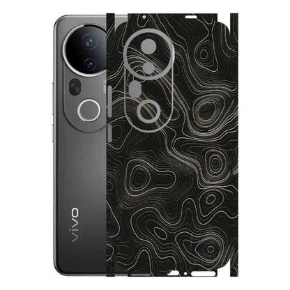 VIVO Z/V/X/T/U/S Series Phone Skins (All Models) - Black Swirl - 3D Embossed Finish (L-196) Vivo T4 Ultra