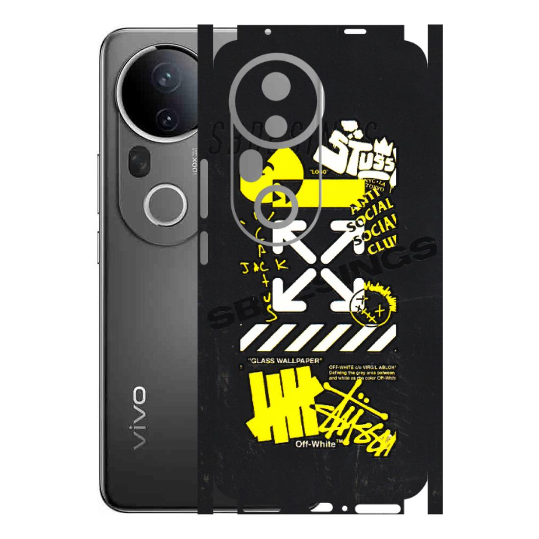 VIVO Z/V/X/T/U/S Series Phone Skins (All Models) - Anti Social Graffiti - 3D Embossed Finish (L-198) Vivo T4 Ultra
