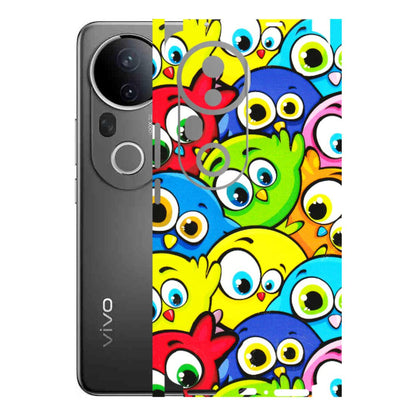 VIVO Z/V/X/T/U/S Series Phone Skins (All Models) - Cute Fluffy Birds - 3D Embossed Finish (L-213) Vivo T4 Ultra