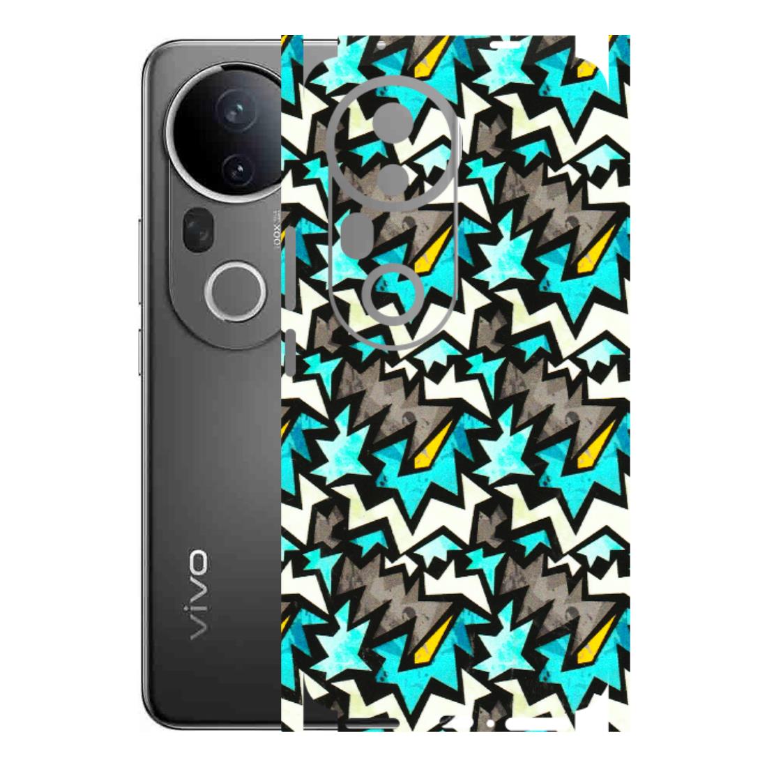 VIVO Z/V/X/T/U/S Series Phone Skins (All Models) - Funky Zig Zag - 3D Embossed Finish (L-223) Vivo T4 Ultra