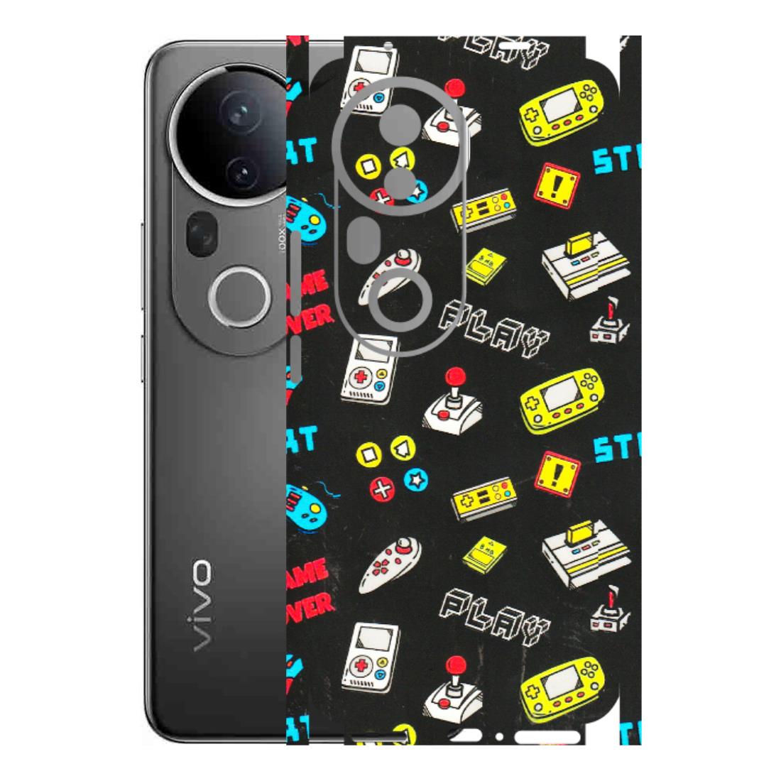 VIVO Z/V/X/T/U/S Series Phone Skins (All Models) - Gaming Doodles - 3D Embossed Finish (L-224) Vivo T4 Ultra