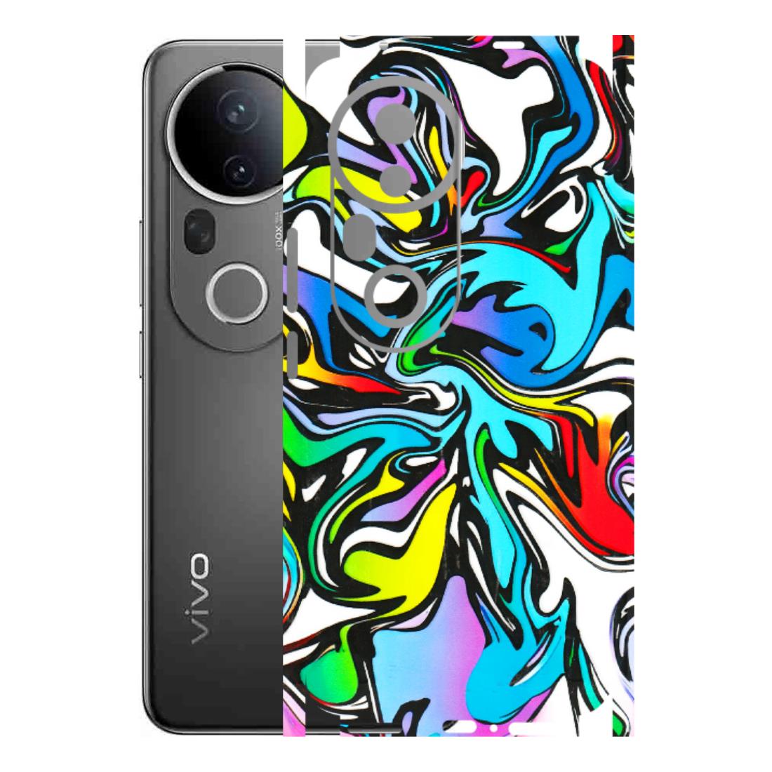 VIVO Z/V/X/T/U/S Series Phone Skins (All Models) - Abstract Colour Paints - 3D Embossed Finish (L-271) Vivo T4 Ultra