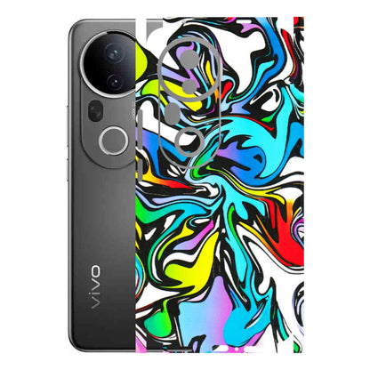 VIVO Z/V/X/T/U/S Series Phone Skins (All Models) - Abstract Colour Paints - 3D Embossed Finish (L-271) Vivo T4 Ultra