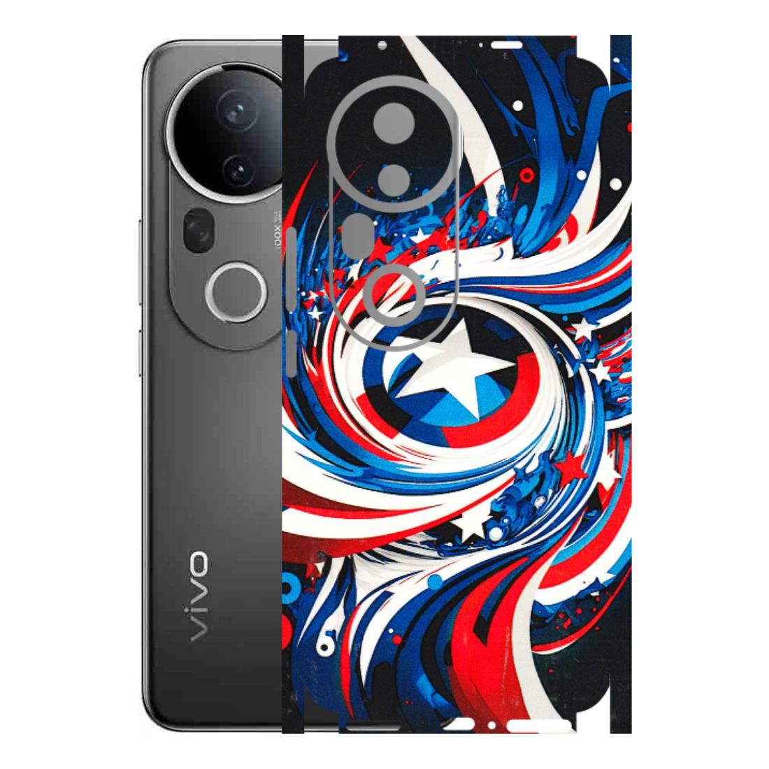 VIVO Z/V/X/T/U/S Series Phone Skins (All Models) - Captain America Logo - 3D Embossed Finish (L-307) Vivo T4 Ultra