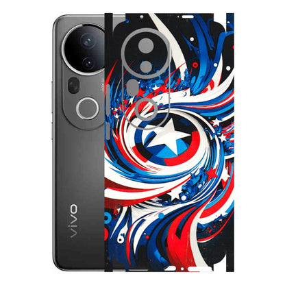 VIVO Z/V/X/T/U/S Series Phone Skins (All Models) - Captain America Logo - 3D Embossed Finish (L-307) Vivo T4 Ultra