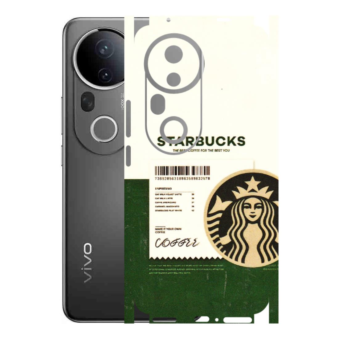 VIVO Z/V/X/T/U/S Series Phone Skins (All Models) - Starbucks Barcode - 3D Embossed Finish (L-308) Vivo T4 Ultra