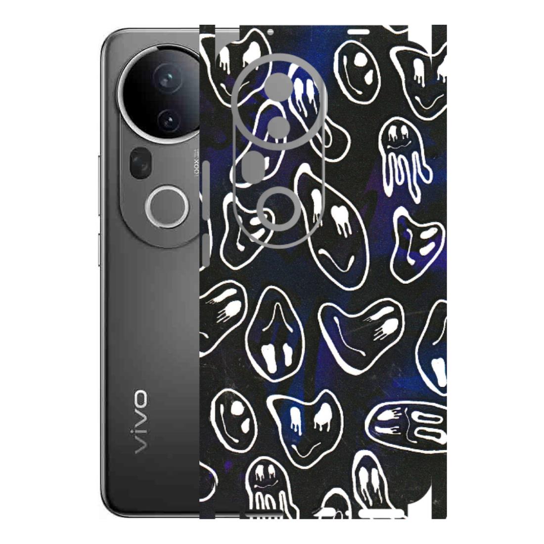 VIVO Z/V/X/T/U/S Series Phone Skins (All Models) - Distorted Smileys - 3D Embossed Finish (L-92) Vivo T4 Ultra