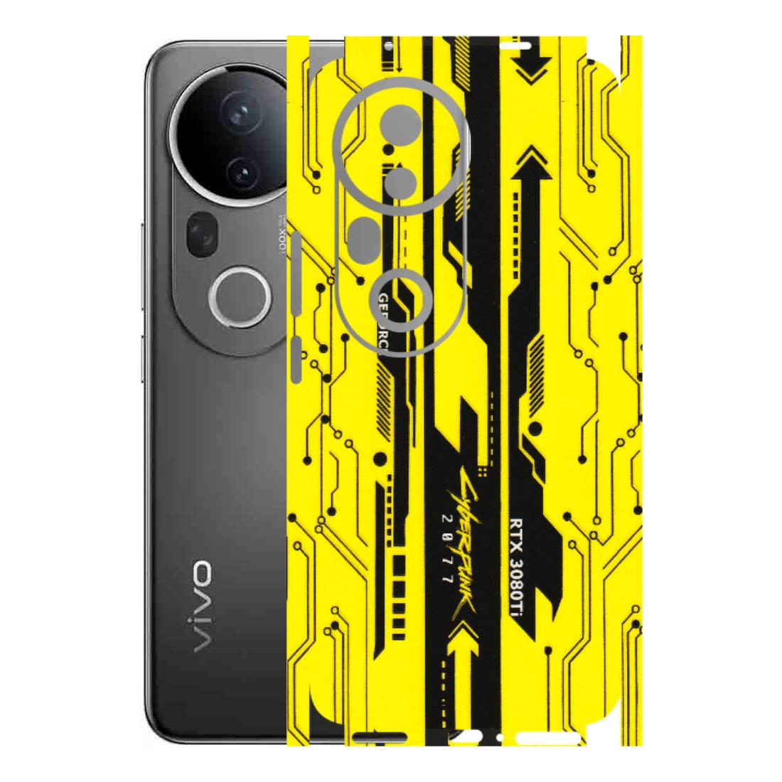 VIVO Z/V/X/T/U/S Series Phone Skins (All Models) - Yellow Cyberpunk - 3D Embossed Finish (L-93) Vivo T4 Ultra