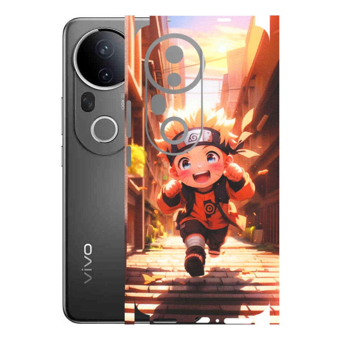 VIVO Z/V/X/T/U/S Series Phone Skins (All Models) - Naruto Cute Toon Running - Matte Finish (M-04) Vivo T4 Ultra