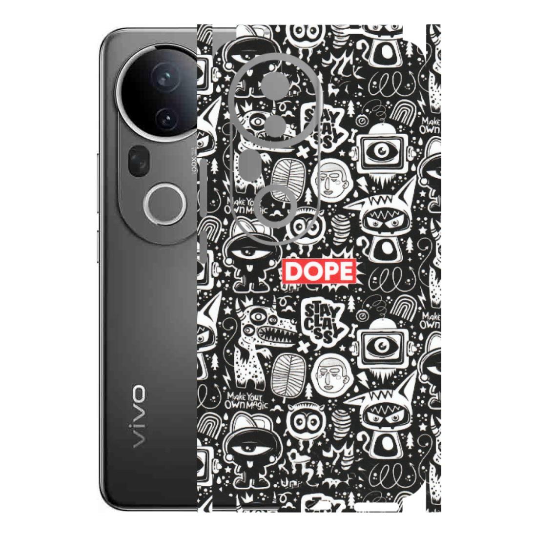 VIVO Z/V/X/T/U/S Series Phone Skins (All Models) - Dope Stay Classy Black Doodles - Matte Finish (M-126) Vivo T4 Ultra