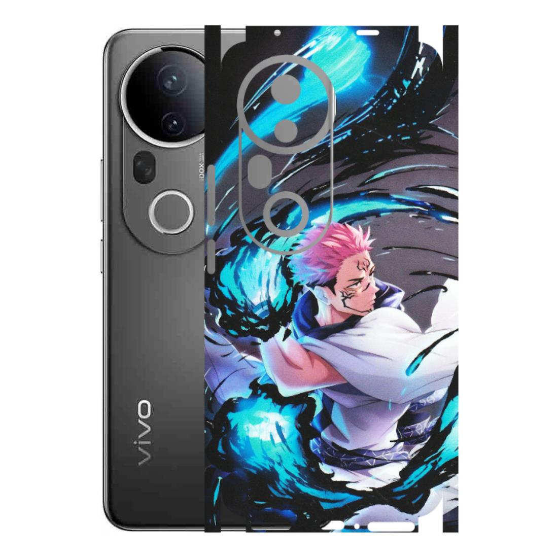 VIVO Z/V/X/T/U/S Series Phone Skins (All Models) - New Jujutsu Kaisen Grey Blue Anime - Matte Finish (M-127) Vivo T4 Ultra