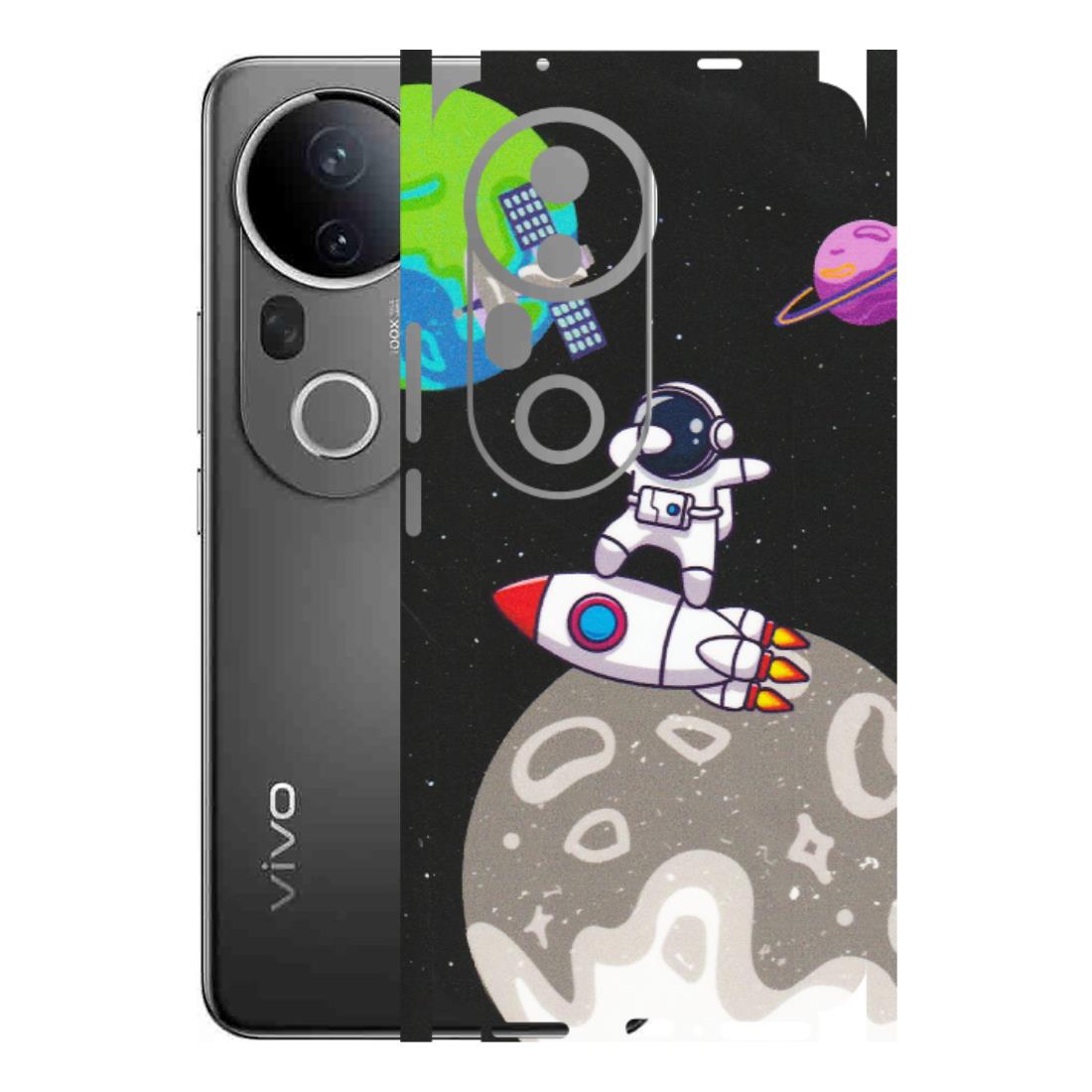 VIVO Z/V/X/T/U/S Series Phone Skins (All Models) - Astronaut Vibing Toon Running - Matte Finish (M-39) Vivo T4 Ultra