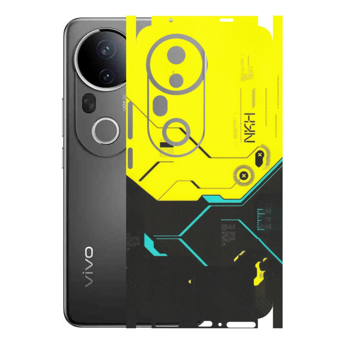 VIVO Z/V/X/T/U/S Series Phone Skins (All Models) - Black Yellow Technica - Matte Finish (M-53) Vivo T4 Ultra