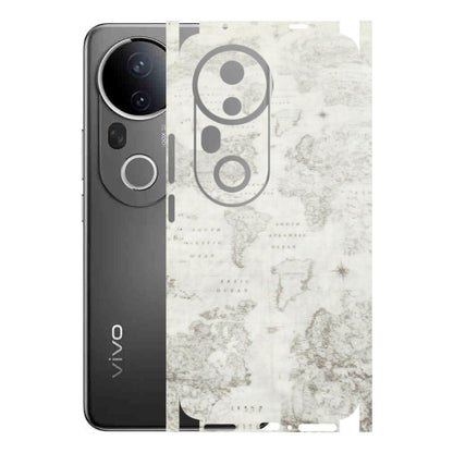 VIVO Z/V/X/T/U/S Series Phone Skins (All Models) - World Travel Map - Transparent Finish (T-04) Vivo T4 Ultra