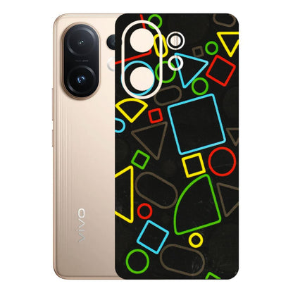 VIVO Z/V/X/T/U/S Series Phone Skins (All Models) - Black Shapes - 3D Embossed Finish (L-131) Vivo T4 pro
