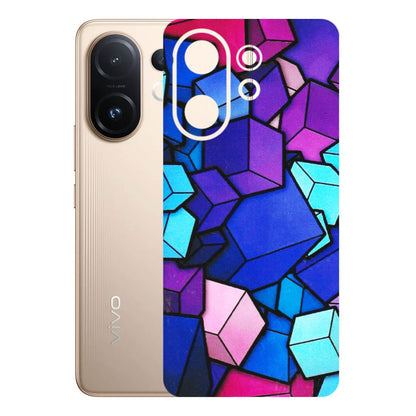 VIVO Z/V/X/T/U/S Series Phone Skins (All Models) - Cube Doodle - 3D Embossed Finish (L-141) Vivo T4 pro