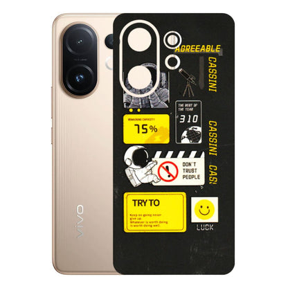 VIVO Z/V/X/T/U/S Series Phone Skins (All Models) - Black Cassini - 3D Embossed Finish (L-161) Vivo T4 pro