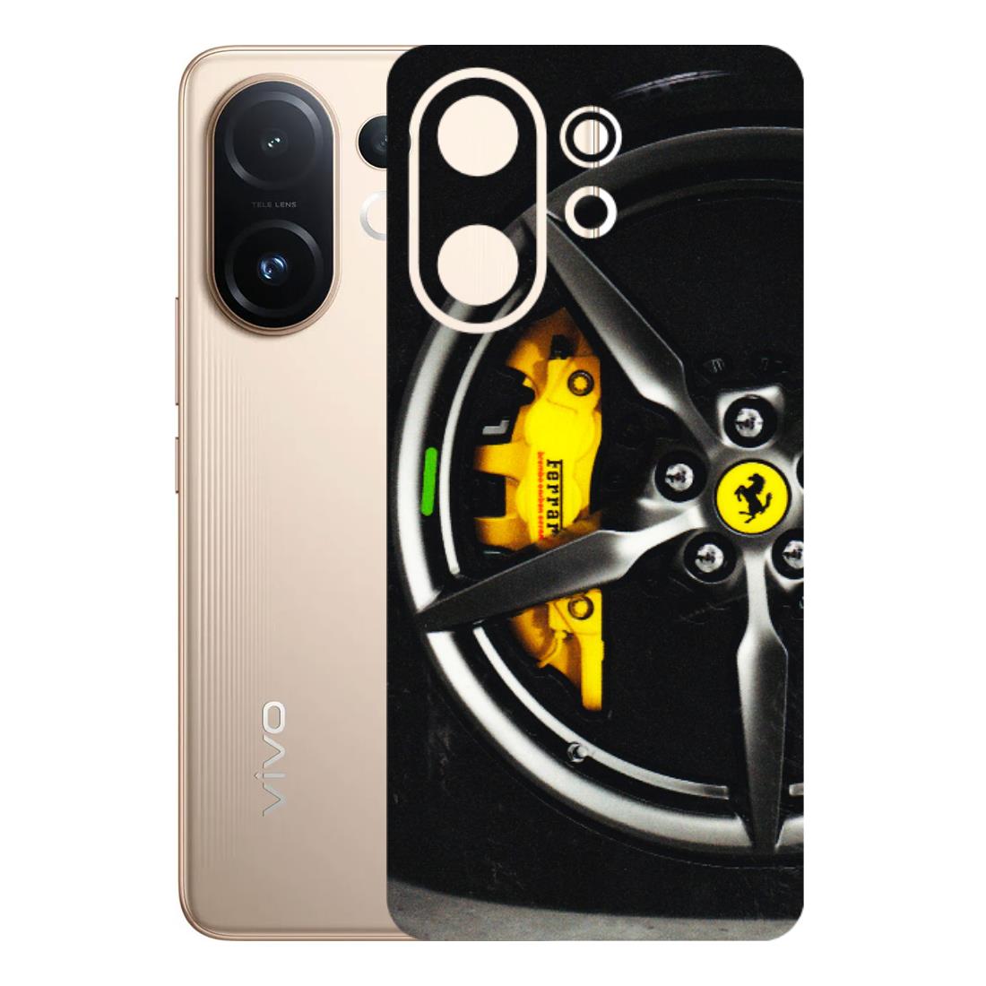 VIVO Z/V/X/T/U/S Series Phone Skins (All Models) - Ferrari Wheel Alloy - 3D Embossed Finish (L-173) Vivo T4 pro