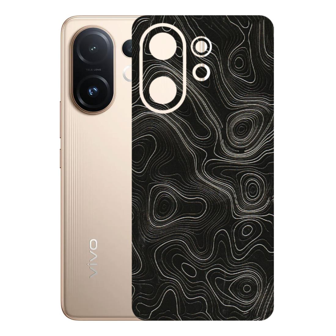 VIVO Z/V/X/T/U/S Series Phone Skins (All Models) - Black Swirl - 3D Embossed Finish (L-196) Vivo T4 pro