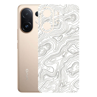 VIVO Z/V/X/T/U/S Series Phone Skins (All Models) - White Black Swirls - 3D Embossed Finish (L-219) Vivo T4 pro