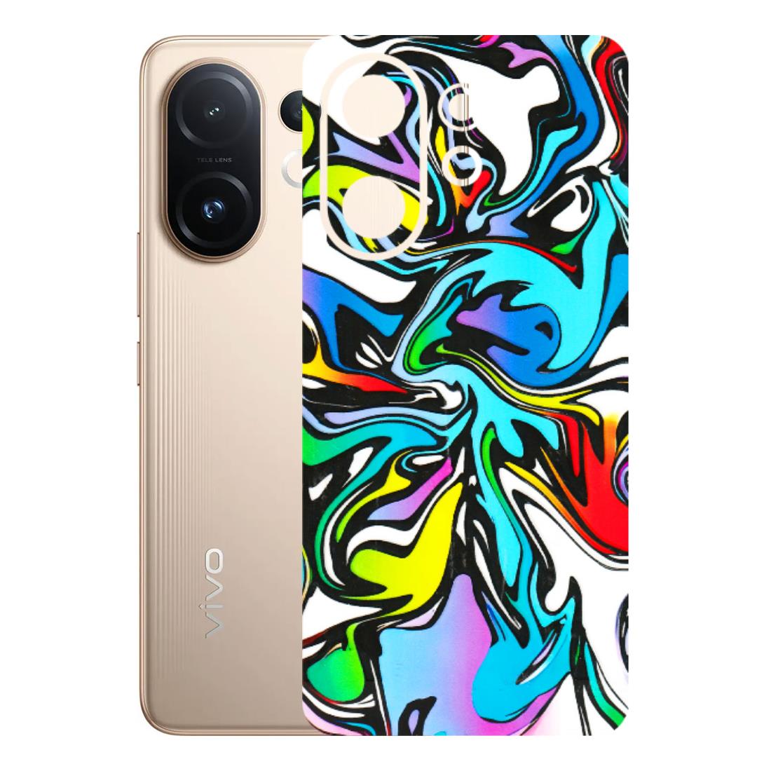 VIVO Z/V/X/T/U/S Series Phone Skins (All Models) - Abstract Colour Paints - 3D Embossed Finish (L-271) Vivo T4 pro