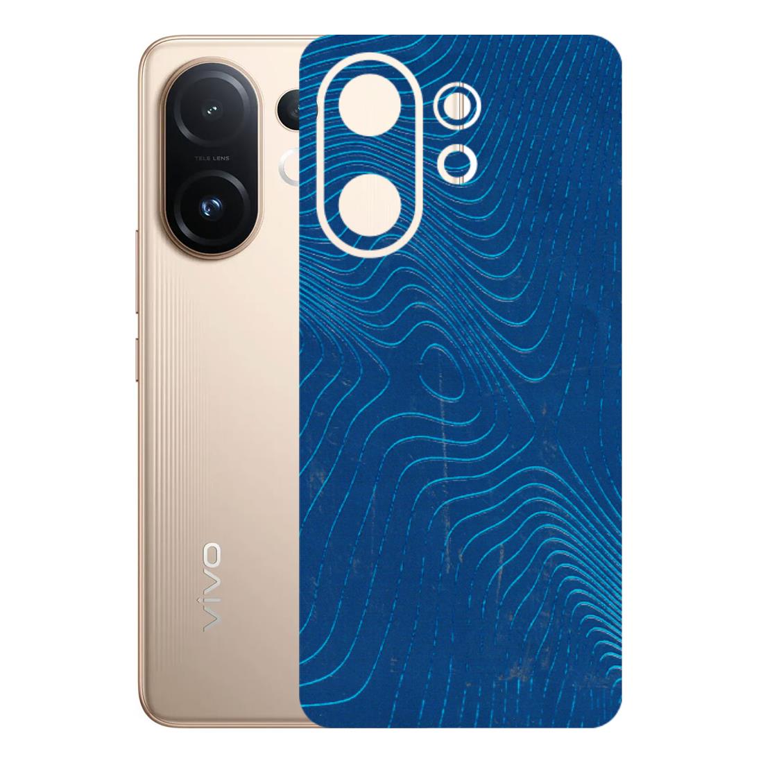 VIVO Z/V/X/T/U/S Series Phone Skins (All Models) - Abstract Blue Line Map - 3D Embossed Finish (L-272) Vivo T4 pro
