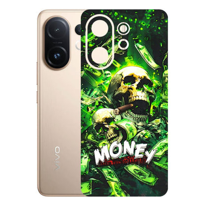 VIVO Z/V/X/T/U/S Series Phone Skins (All Models) - Skull Money - 3D Embossed Finish (L-303) Vivo T4 pro