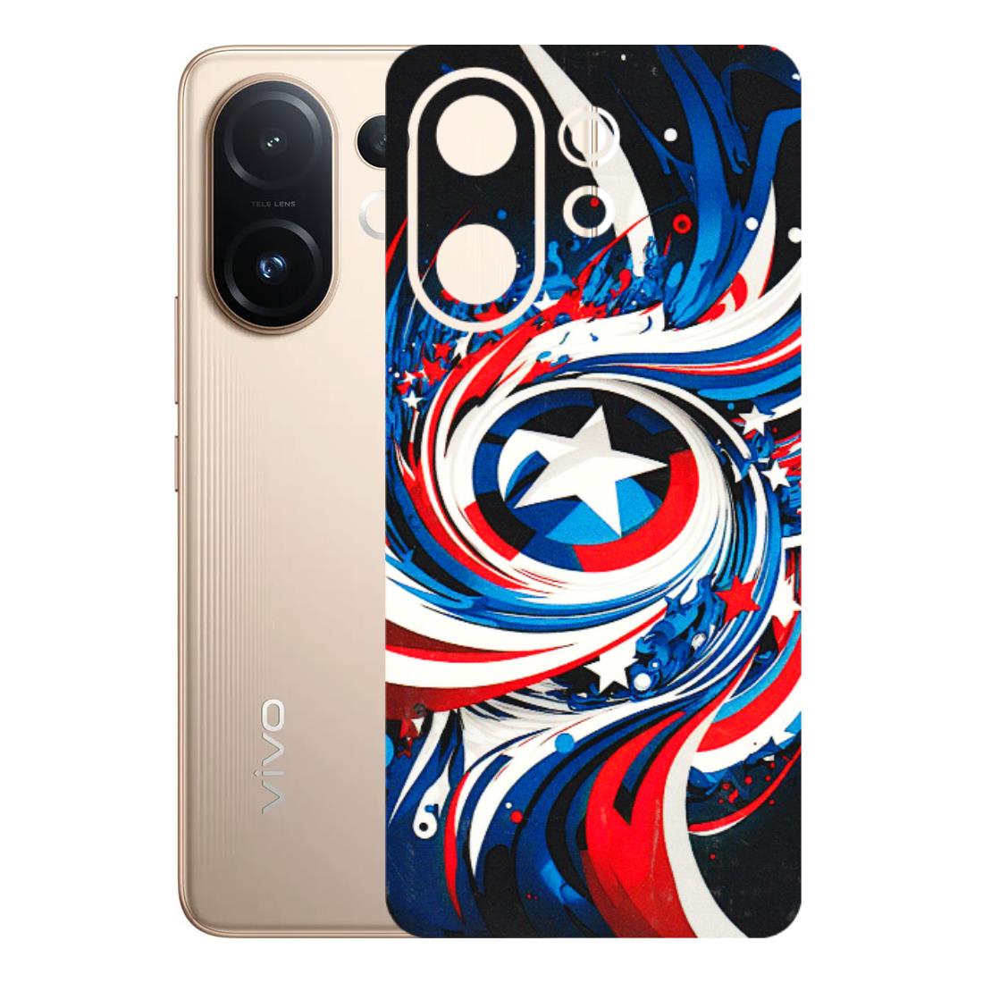 VIVO Z/V/X/T/U/S Series Phone Skins (All Models) - Captain America Logo - 3D Embossed Finish (L-307) Vivo T4 pro