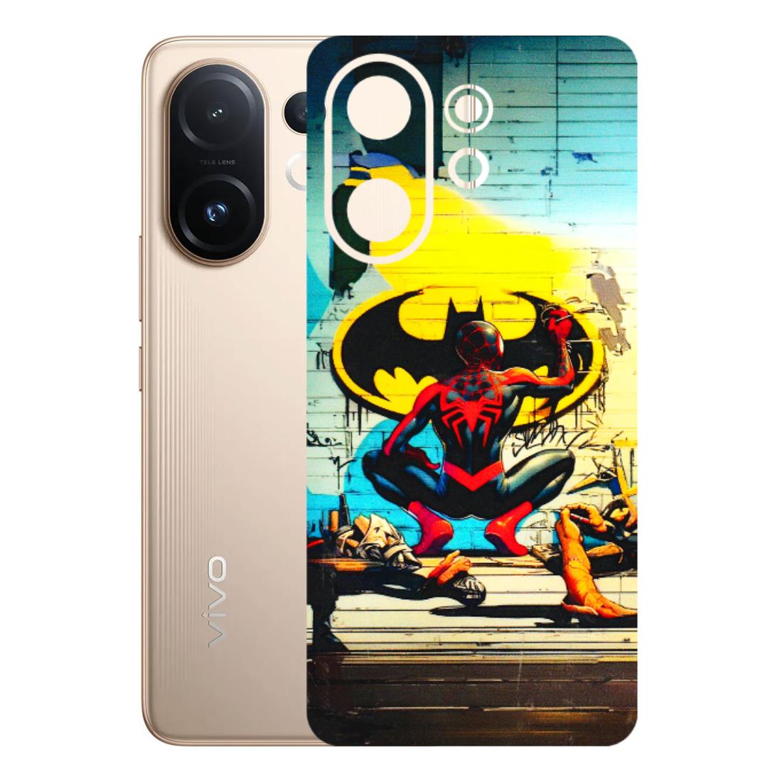 VIVO Z/V/X/T/U/S Series Phone Skins (All Models) - New Spiderman Bat Logo - 3D Embossed Finish (L-309) Vivo T4 pro