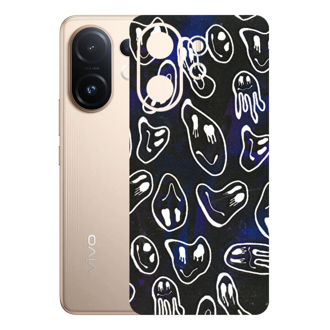 VIVO Z/V/X/T/U/S Series Phone Skins (All Models) - Distorted Smileys - 3D Embossed Finish (L-92) Vivo T4 pro