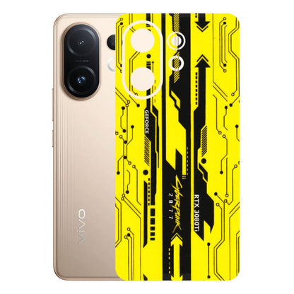 VIVO Z/V/X/T/U/S Series Phone Skins (All Models) - Yellow Cyberpunk - 3D Embossed Finish (L-93) Vivo T4 pro