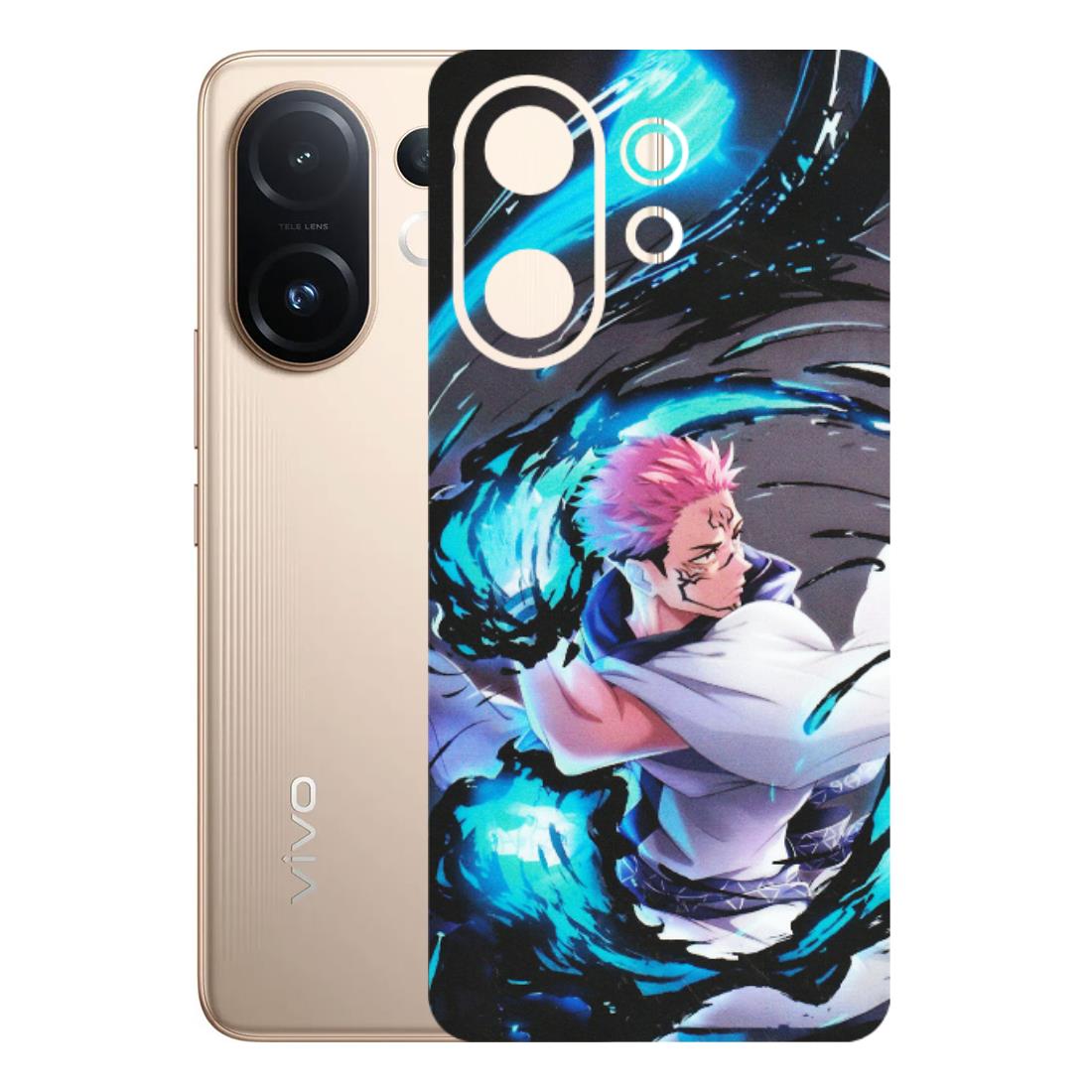 VIVO Z/V/X/T/U/S Series Phone Skins (All Models) - New Jujutsu Kaisen Grey Blue Anime - Matte Finish (M-127) Vivo T4 pro