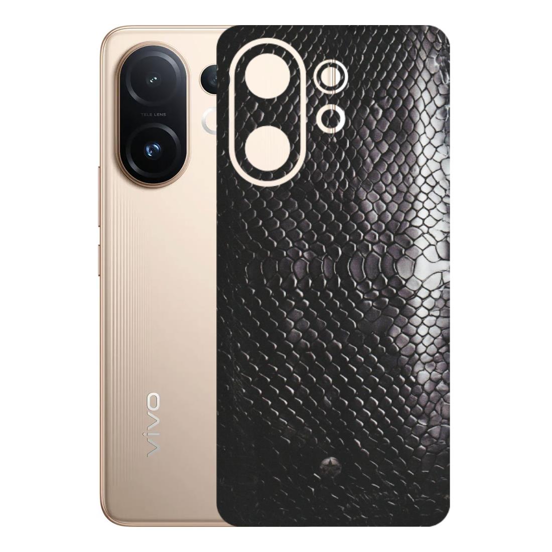VIVO Z/V/X/T/U/S Series Phone Skins (All Models) - Black Snack Leather - Matte Finish (M-147) Vivo T4 pro