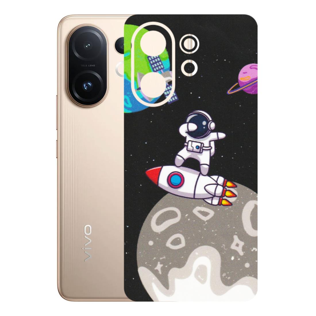 VIVO Z/V/X/T/U/S Series Phone Skins (All Models) - Astronaut Vibing Toon Running - Matte Finish (M-39) Vivo T4 pro