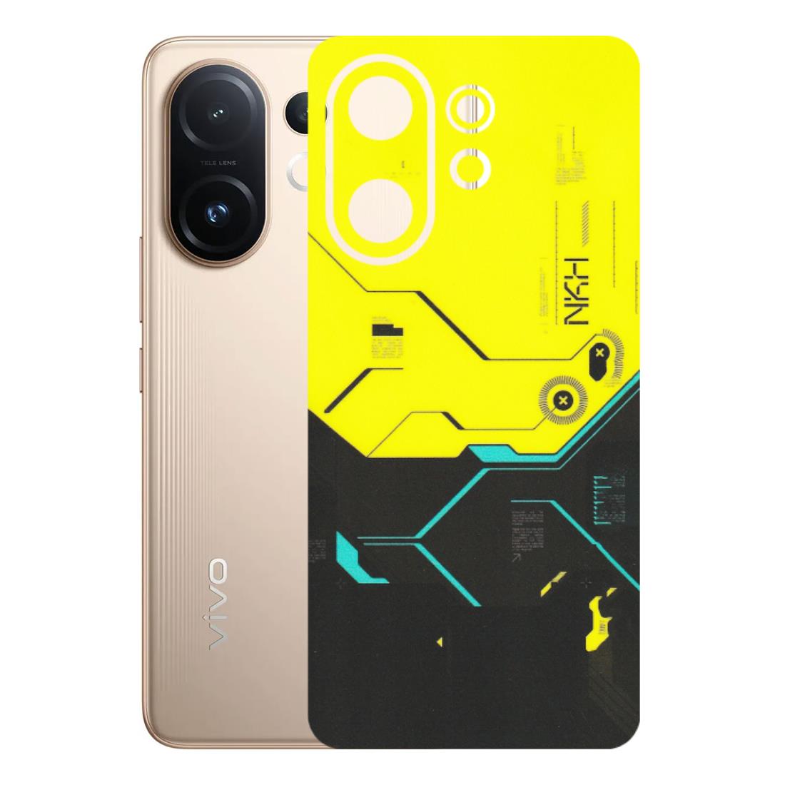 VIVO Z/V/X/T/U/S Series Phone Skins (All Models) - Black Yellow Technica - Matte Finish (M-53) Vivo T4 pro