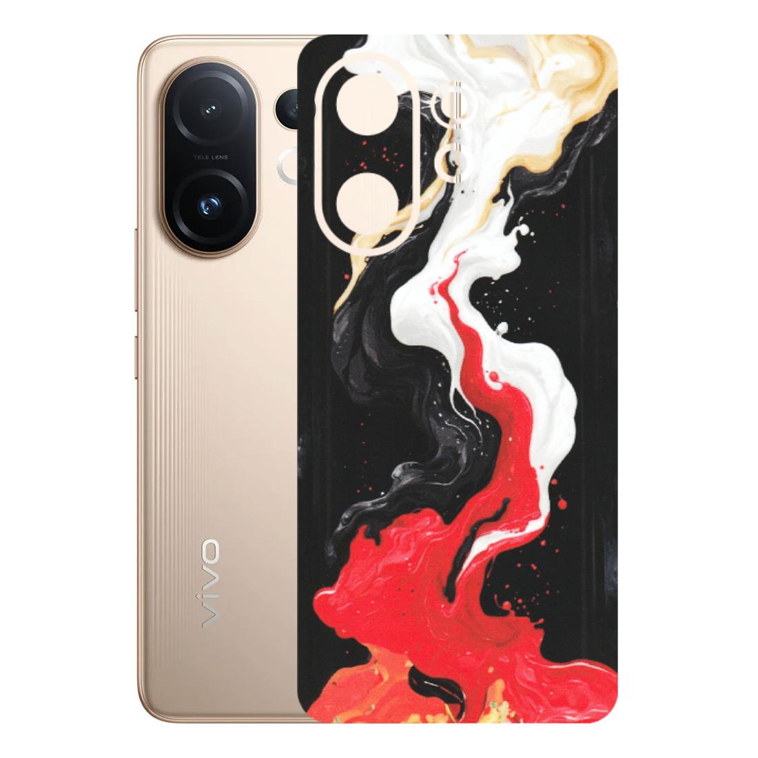 VIVO Z/V/X/T/U/S Series Phone Skins (All Models) - Black Red White Paint Splash Fusion - Matte Finish (M-56) Vivo T4 pro