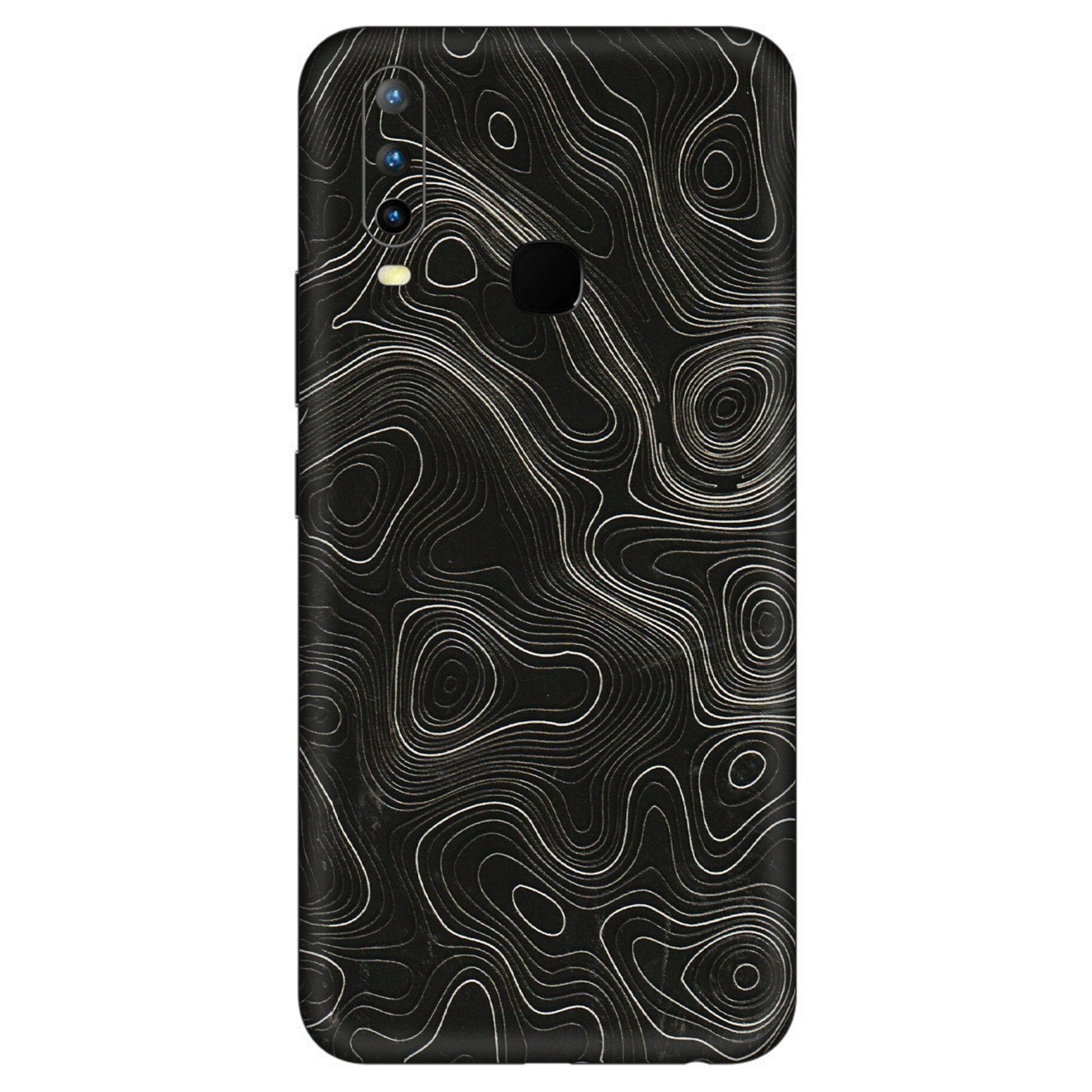 VIVO Z/V/X/T/U/S Series Phone Skins (All Models) - Black Swirl - 3D Embossed Finish (L-196) Vivo U10