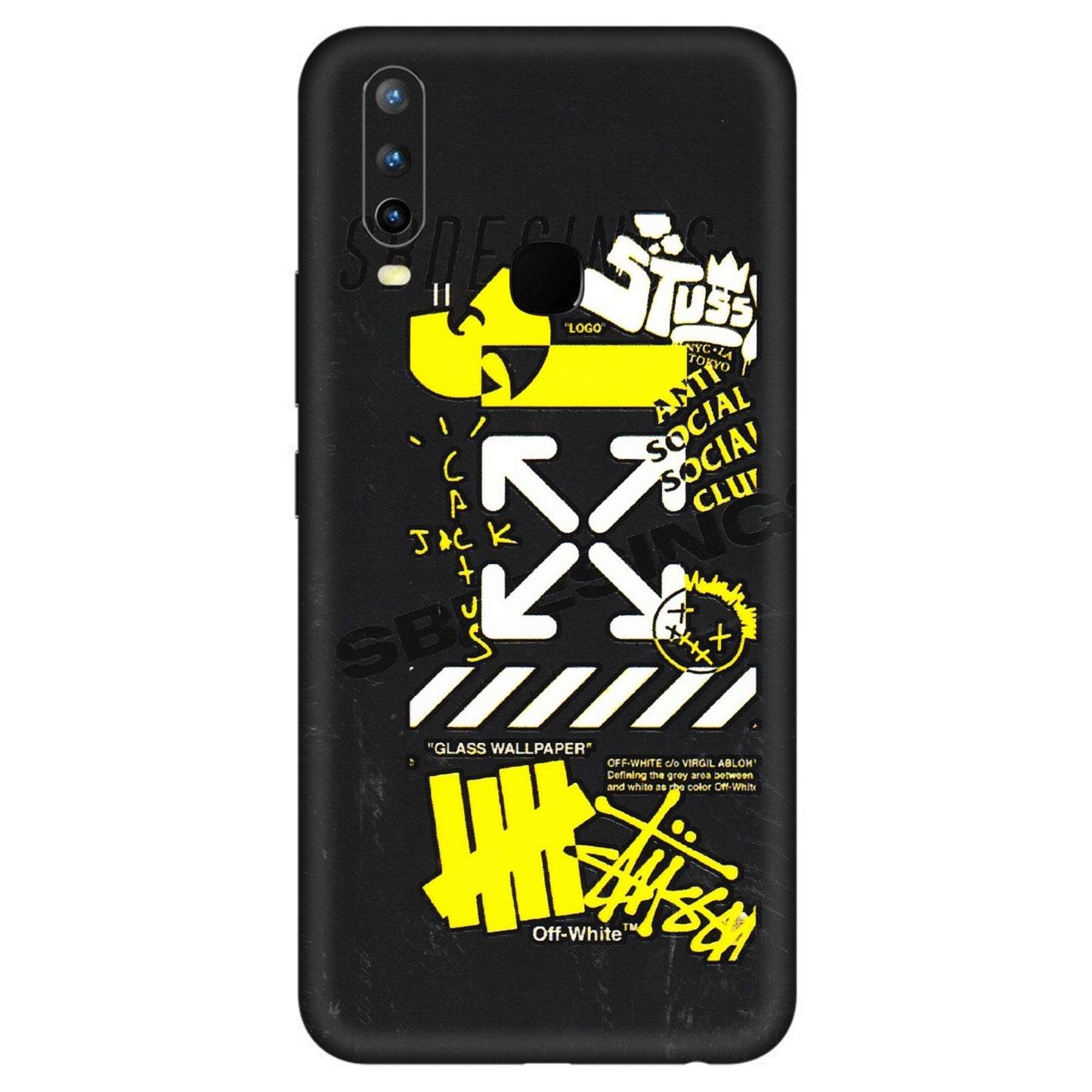 VIVO Z/V/X/T/U/S Series Phone Skins (All Models) - Anti Social Graffiti - 3D Embossed Finish (L-198) Vivo U10
