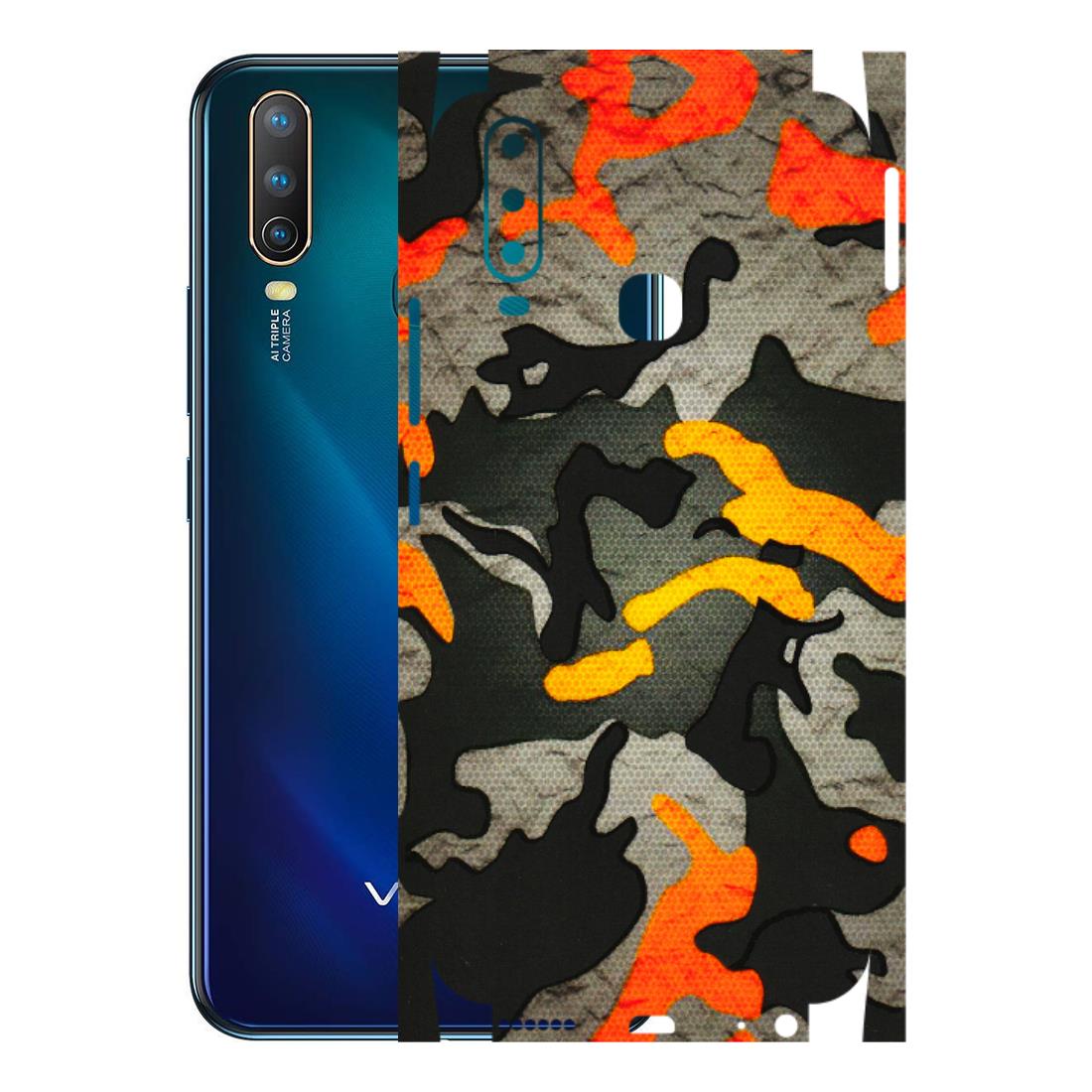 VIVO Z/V/X/T/U/S Series Phone Skins (All Models) - Orange Camouflage - 3D Embossed Finish (L-204) Vivo U10