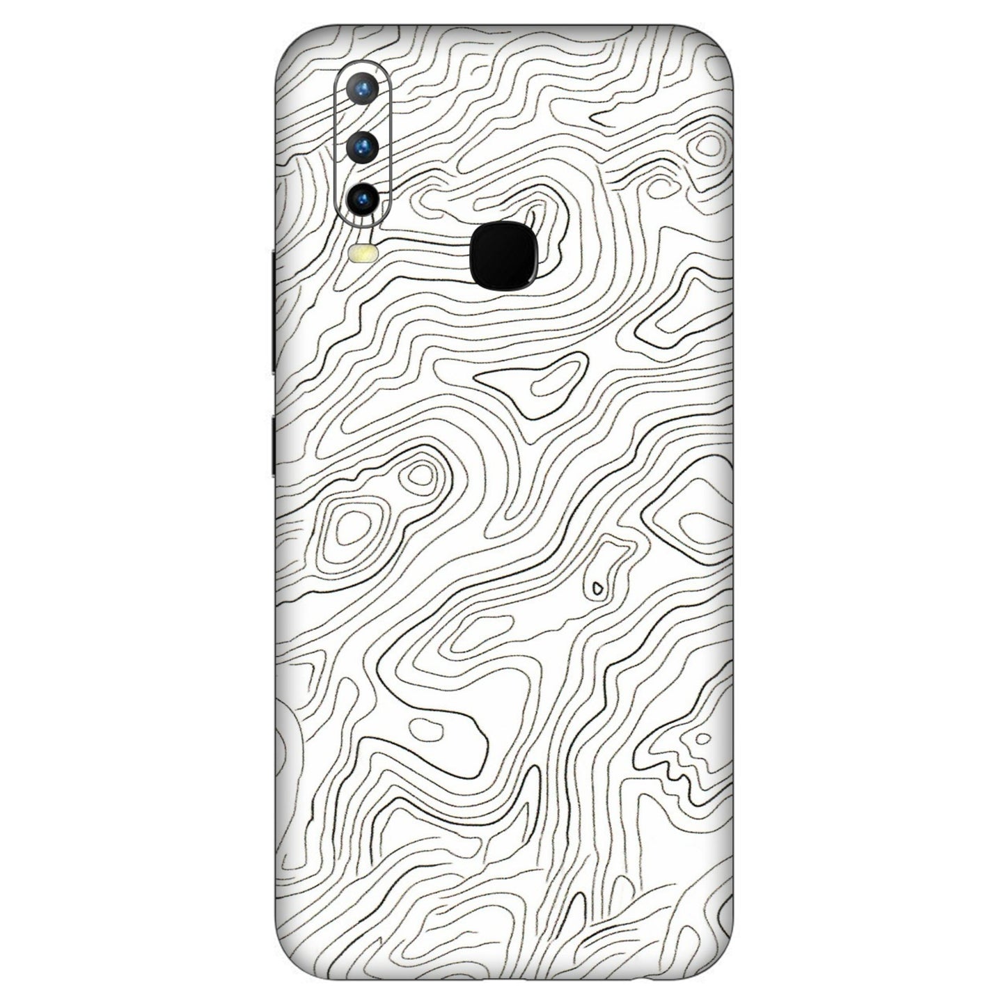 VIVO Z/V/X/T/U/S Series Phone Skins (All Models) - White Black Swirls - 3D Embossed Finish (L-219) Vivo U10