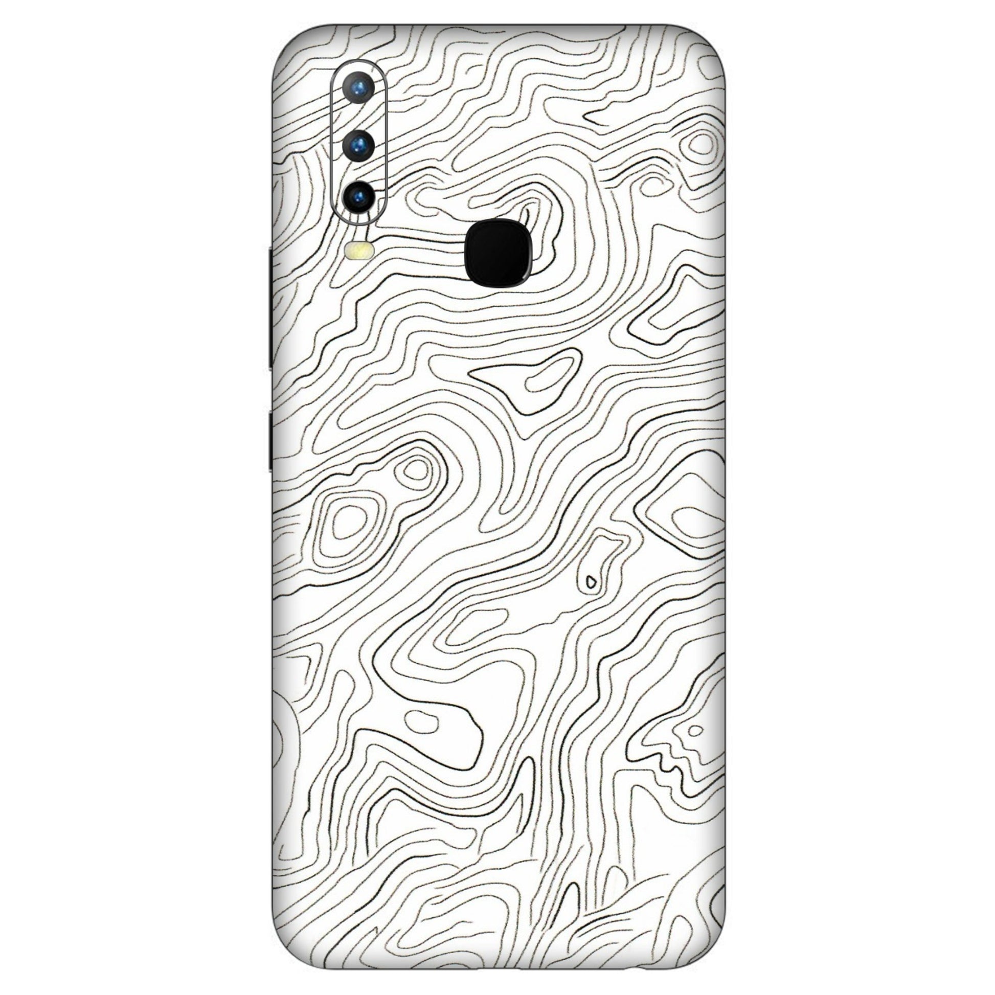 VIVO Z/V/X/T/U/S Series Phone Skins (All Models) - White Black Swirls - 3D Embossed Finish (L-219) Vivo U10