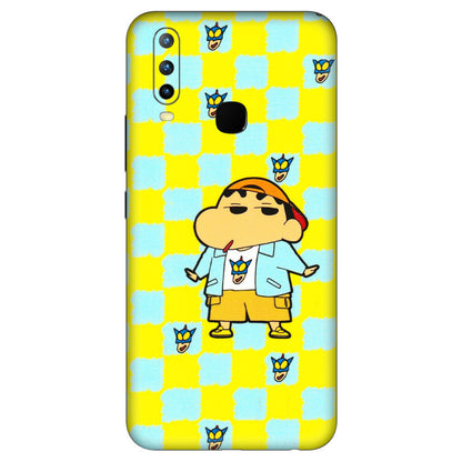 VIVO Z/V/X/T/U/S Series Phone Skins (All Models) - Yellow Blue Shinchan Cute - 3D Embossed Finish (L-221) Vivo U10