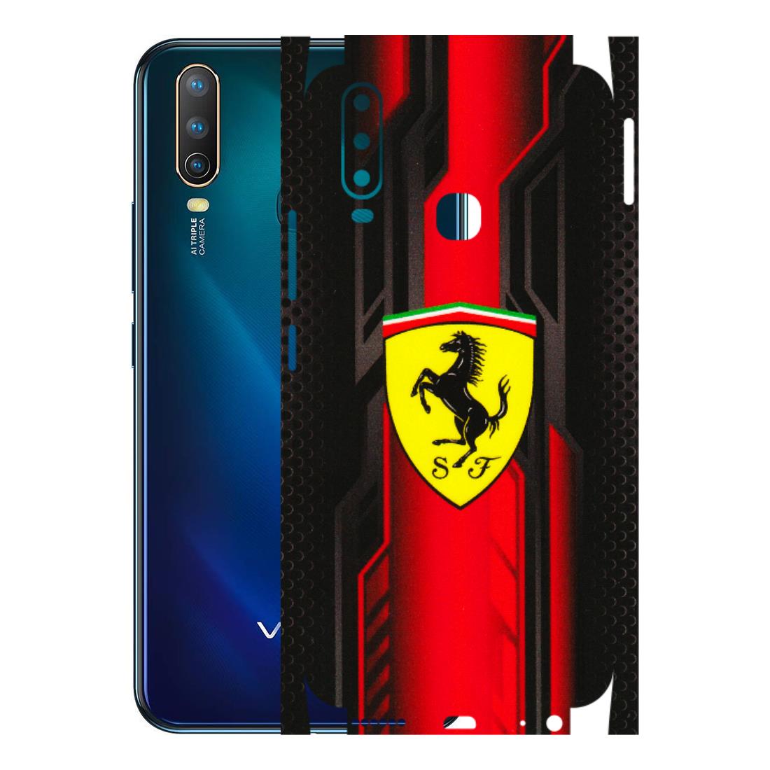 VIVO Z/V/X/T/U/S Series Phone Skins (All Models) - Black Ferrari Logo - 3D Embossed Finish (L-253) Vivo U10