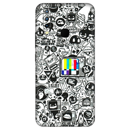 VIVO Z/V/X/T/U/S Series Phone Skins (All Models) - Doodles Positive Art - 3D Embossed Finish (L-263) Vivo U10