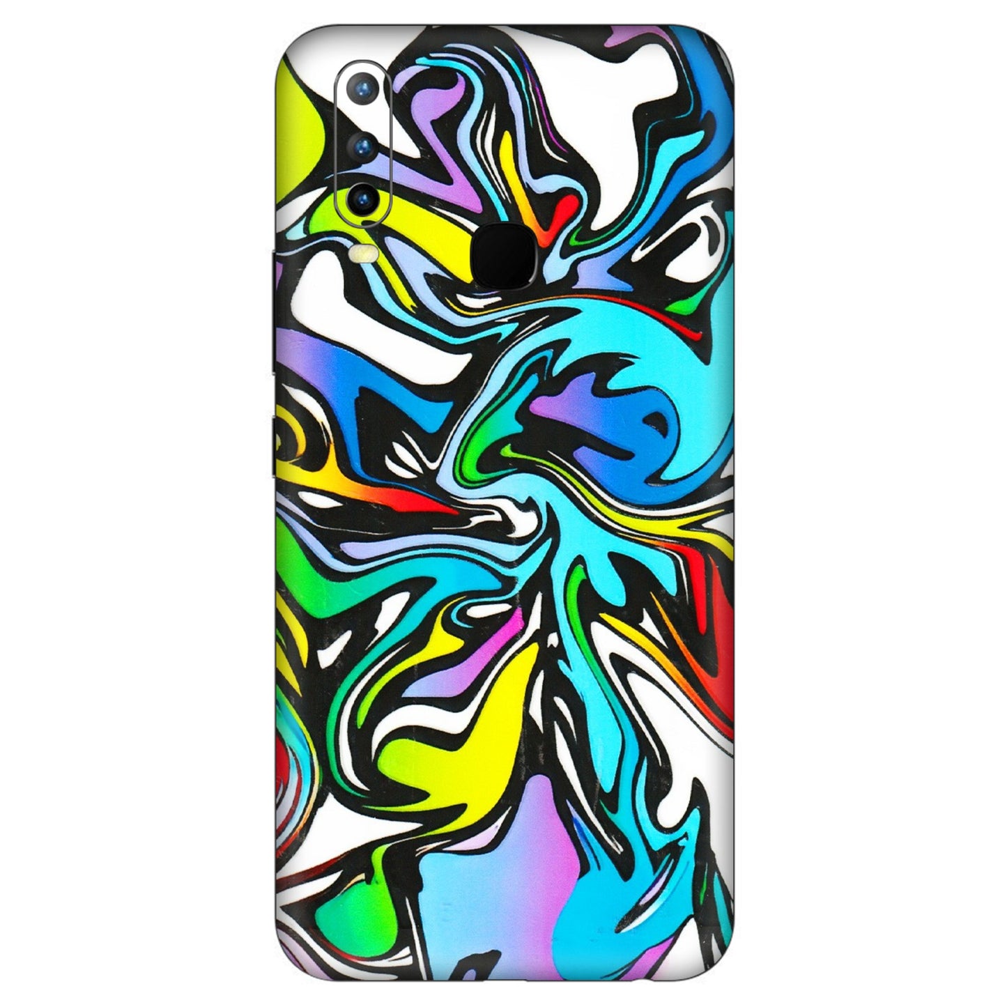 VIVO Z/V/X/T/U/S Series Phone Skins (All Models) - Abstract Colour Paints - 3D Embossed Finish (L-271) Vivo U10