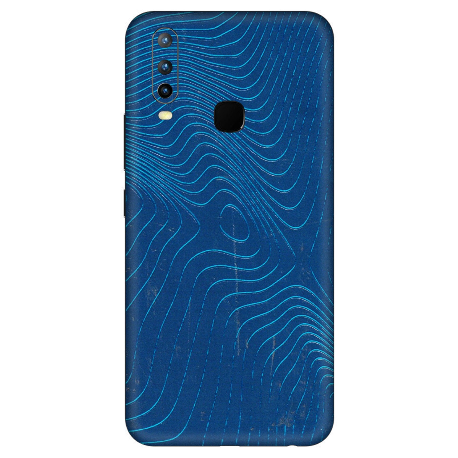 VIVO Z/V/X/T/U/S Series Phone Skins (All Models) - Abstract Blue Line Map - 3D Embossed Finish (L-272) Vivo U10