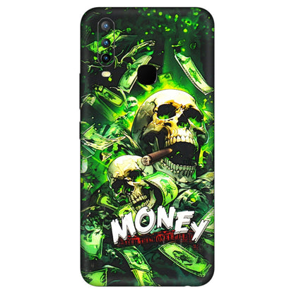 VIVO Z/V/X/T/U/S Series Phone Skins (All Models) - Skull Money - 3D Embossed Finish (L-303) Vivo U10