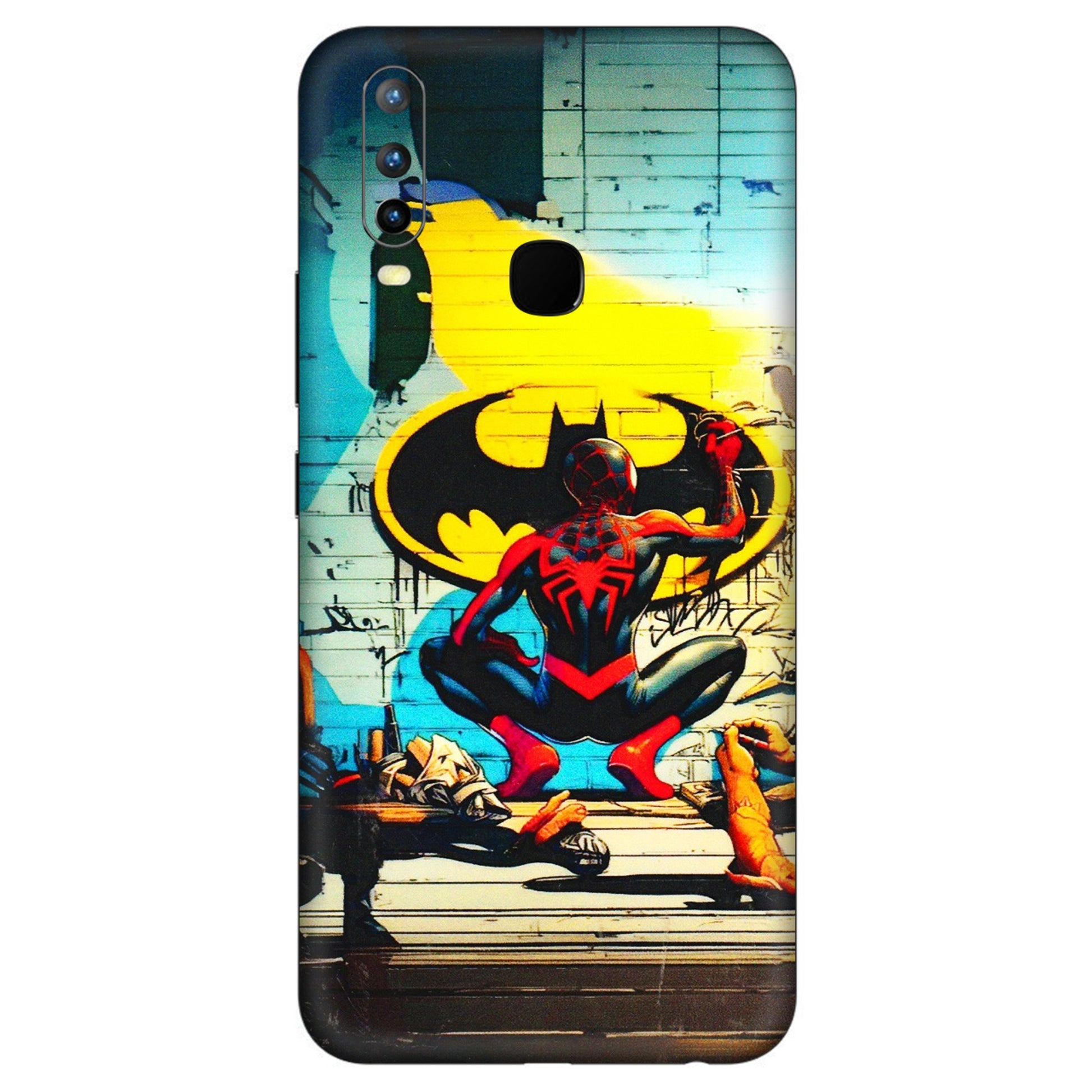 VIVO Z/V/X/T/U/S Series Phone Skins (All Models) - New Spiderman Bat Logo - 3D Embossed Finish (L-309) Vivo U10