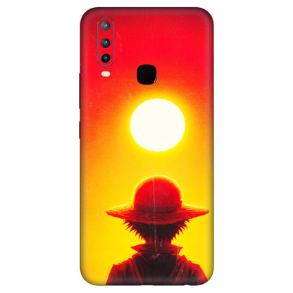 VIVO Z/V/X/T/U/S Series Phone Skins (All Models) - Cool Sunset With Monkey D.Luffy Anime - 3D Embossed Finish (L-329) Vivo U10